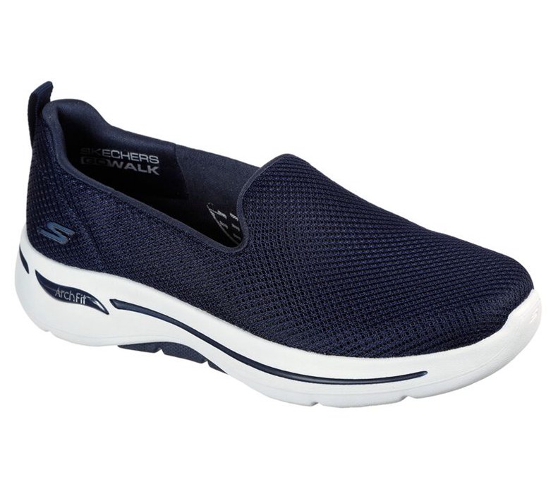 Skechers Gowalk Arch Fit - Grateful - Womens Slip On Shoes Navy/Black [AU-YO3970]